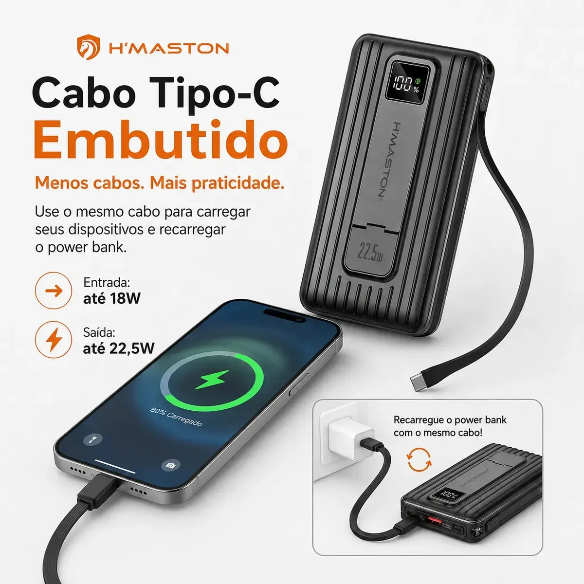 Power Bank 10000mah com indução  - Imagem 3